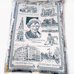 Will Rogers Theatre Jacquard Woven Tapestry Oklahoma 100% Classic Cotton - USA